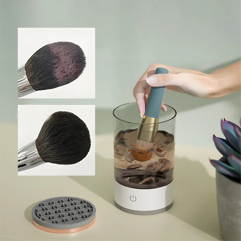 3 in 1 Electric Makeup Brush Cleaner Machine with USB Charging Automatic Cosmetic Brush Quick Dry Cosmetic Brush Cleaning Tools